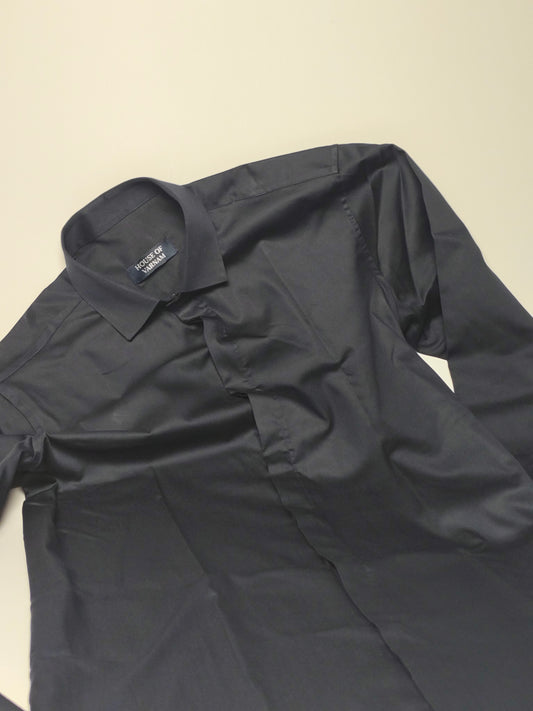 Navy Blue Italian Lycra Regular Fit Shirt
