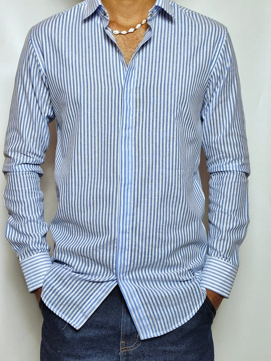 Classic Blue Striped Shirt