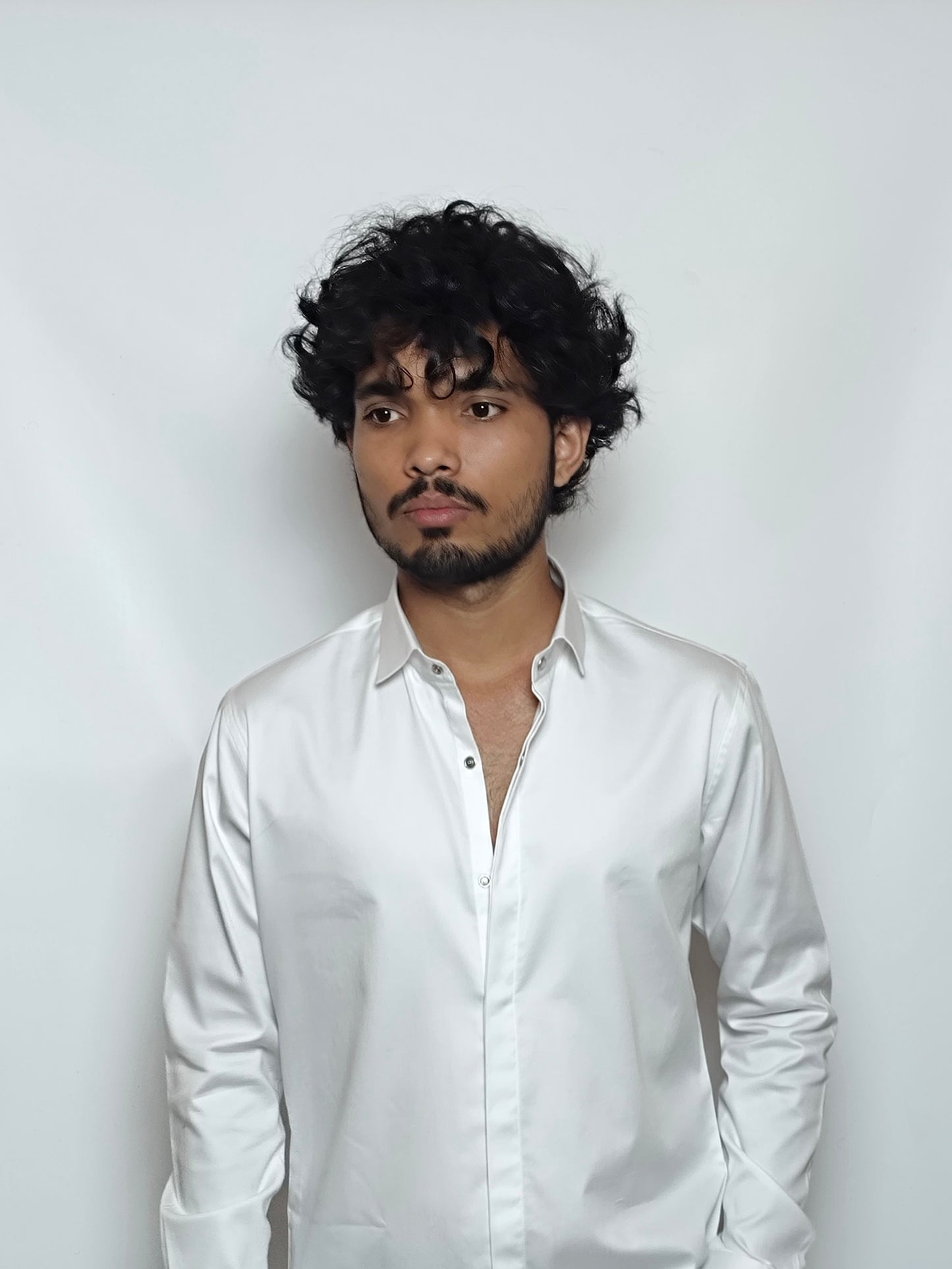 White Italian Lycra Regular Fit Shirt