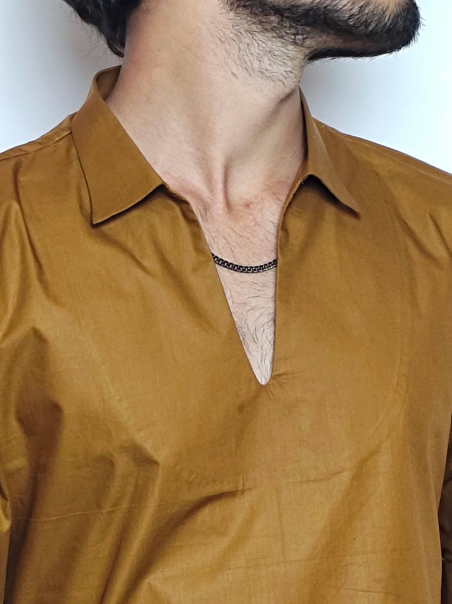 Men’s Solid Mustard Cotton Kurta