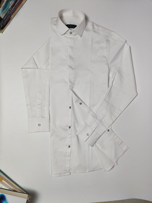 White Italian Lycra Regular Fit Shirt