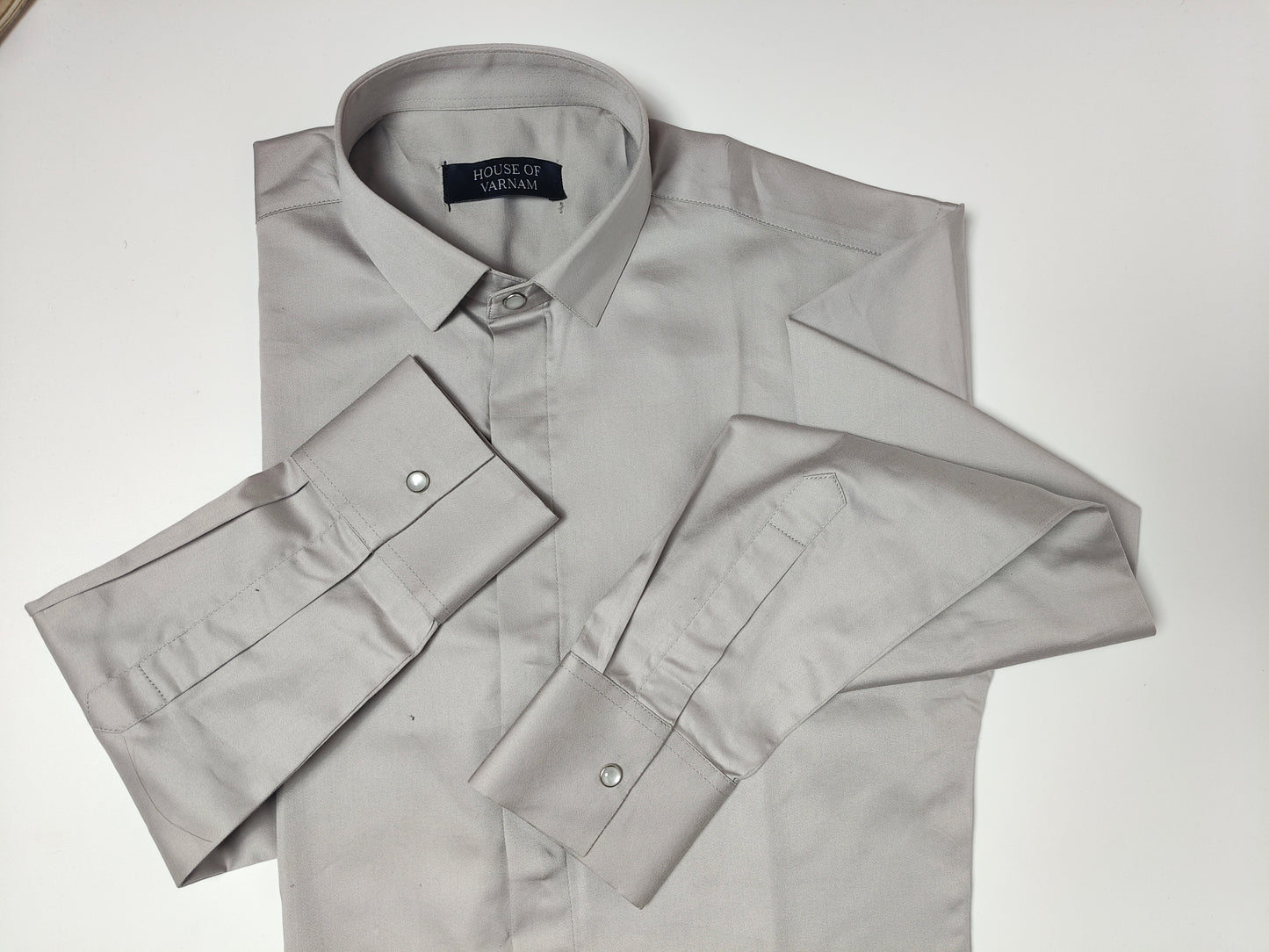 Grey Italian Lycra Regular Fit Shirt