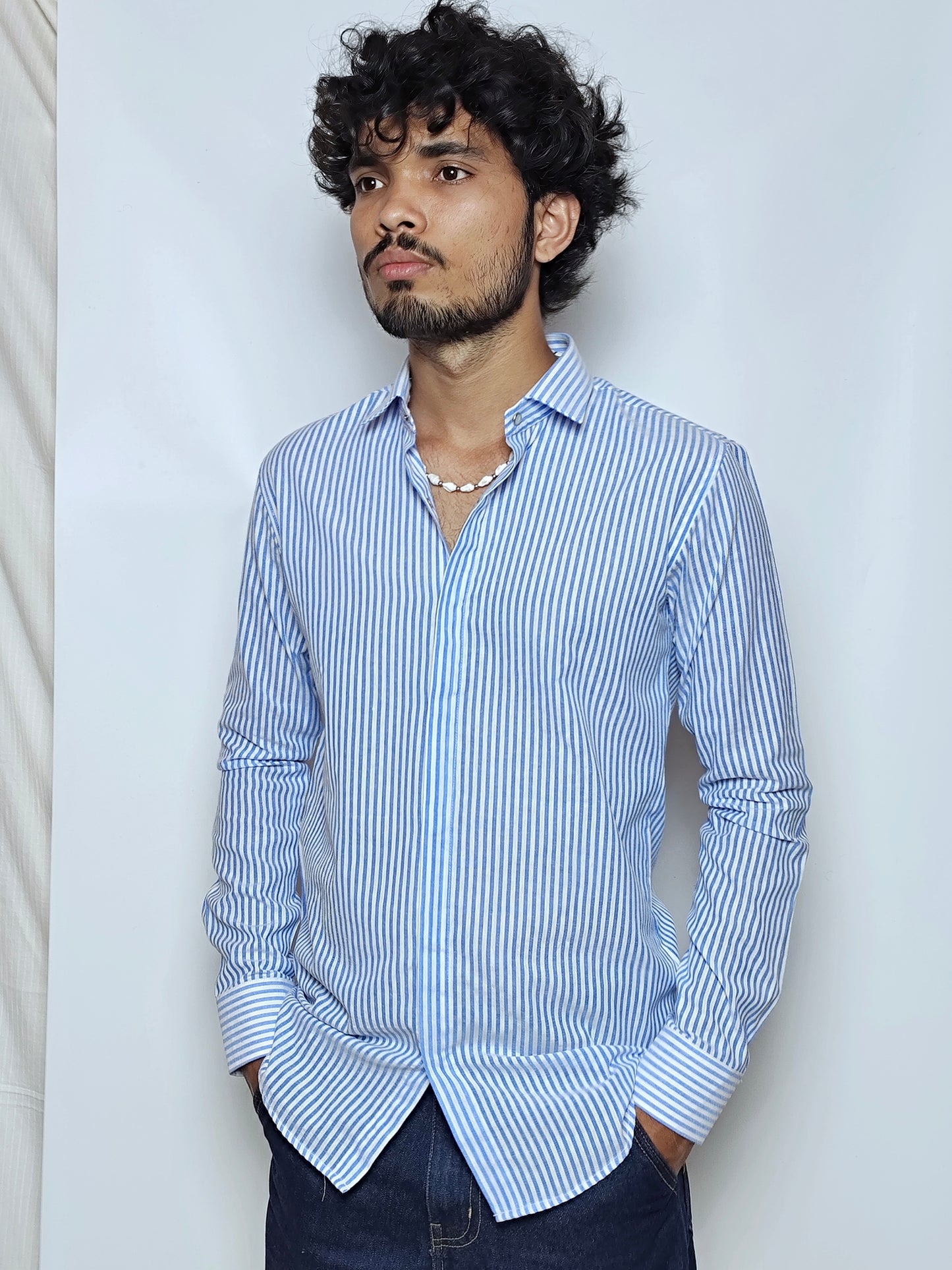 Classic Blue Striped Shirt