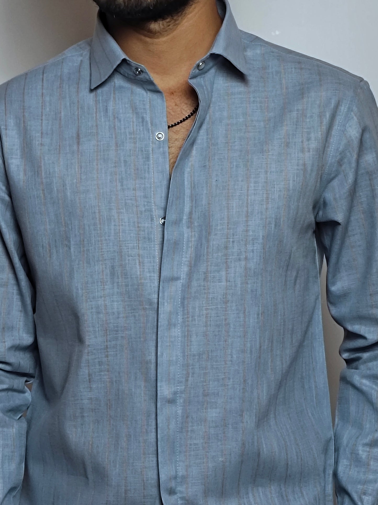 Men’s Solid Slate Grey Cotton Shirt